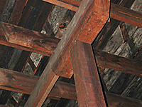 Beams of of a 19th century building will be reclaimed for Antique Heart Pine flooring  - Southern Wood Floors